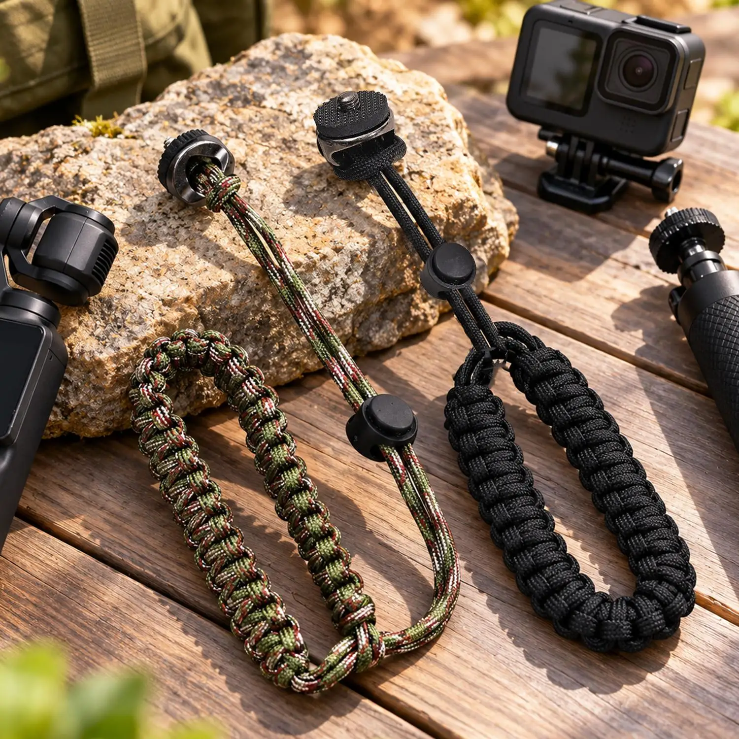 Adjustable Braided Short Wriststraps Camera Lanyard with 1/4 Screw Universal Anti Lost Woven Hanging Rope Anti-drop Protection
