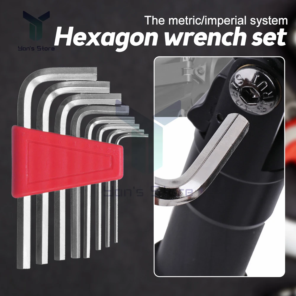 Hexagon Wrench Set Metric Wrench Inch Wrench L Type Wrenches Ball Head Spanner Key Set Hand Tools Easy to Carry In The Pocket