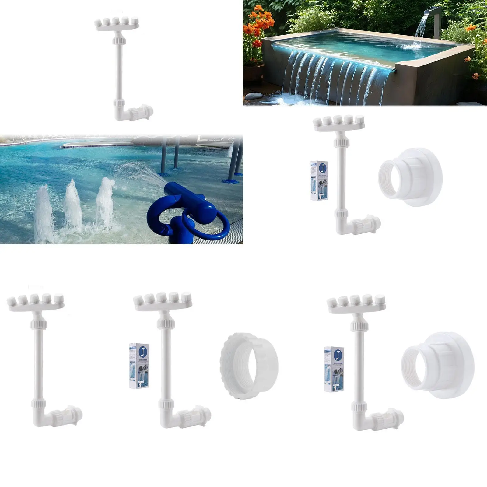 

Swimming Pool Waterfall Fountain Spray Water Feature Outside SPA Adjustable