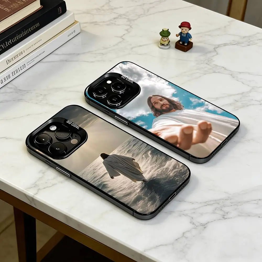 

Faith Christian Jesus Graphic Phone Case For iPhone 17,16,15,14,13,12,11 Plus,Pro Max,XS,Colorful Silver Phone case Funda Cover