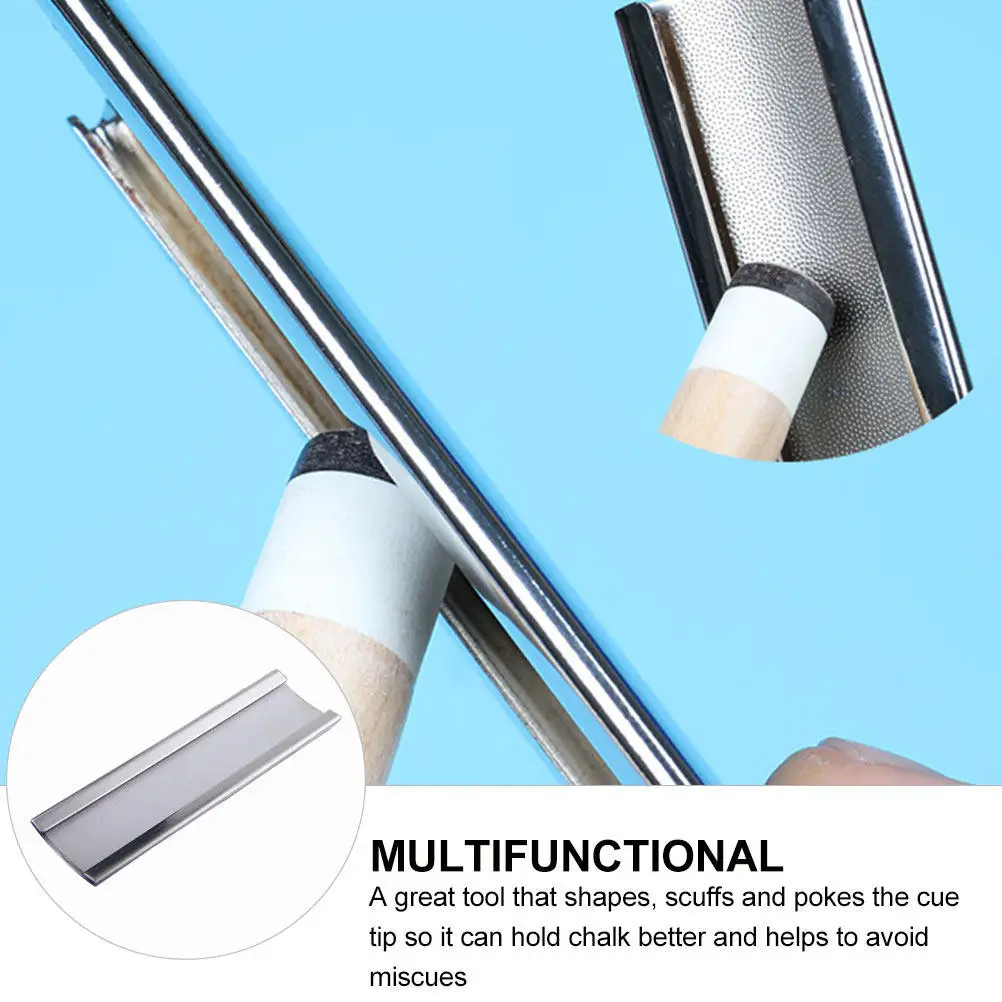 

Heavy Duty Billiard Pool Cue File Precision Crafted Metal Tip Shaper Enhances Chalk Adhesion Reduces Miscues Smooth Edge