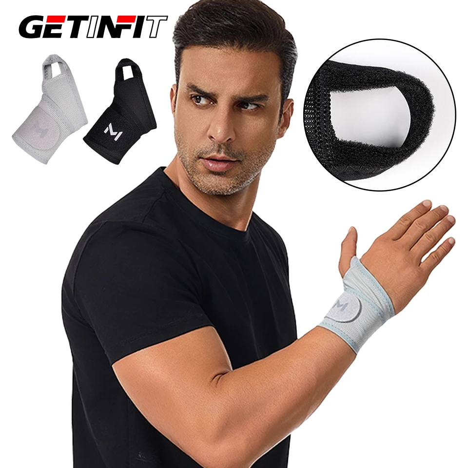 GETINFIT 1 قطعة حراس المعصم الرياضية وتر غمد الكرة الطائرة تنس الريشة مقاعد البدلاء الصحافة اللياقة البدنية مكافحة التواء المفاصل تنفس