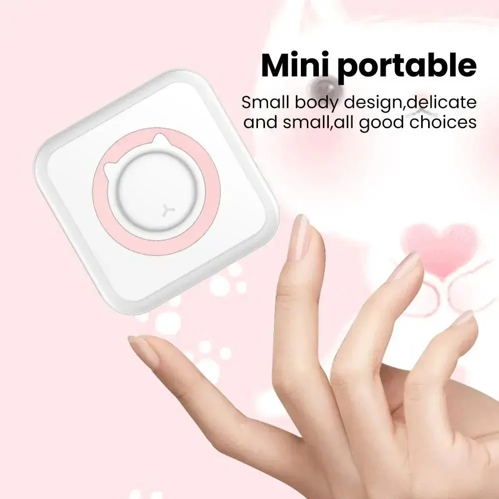 Portable Mini Thermal Printer Wirelessly BT 203dpi Photo Label Memo Wrong Question Printing With USB Cable Imprimante Portable
