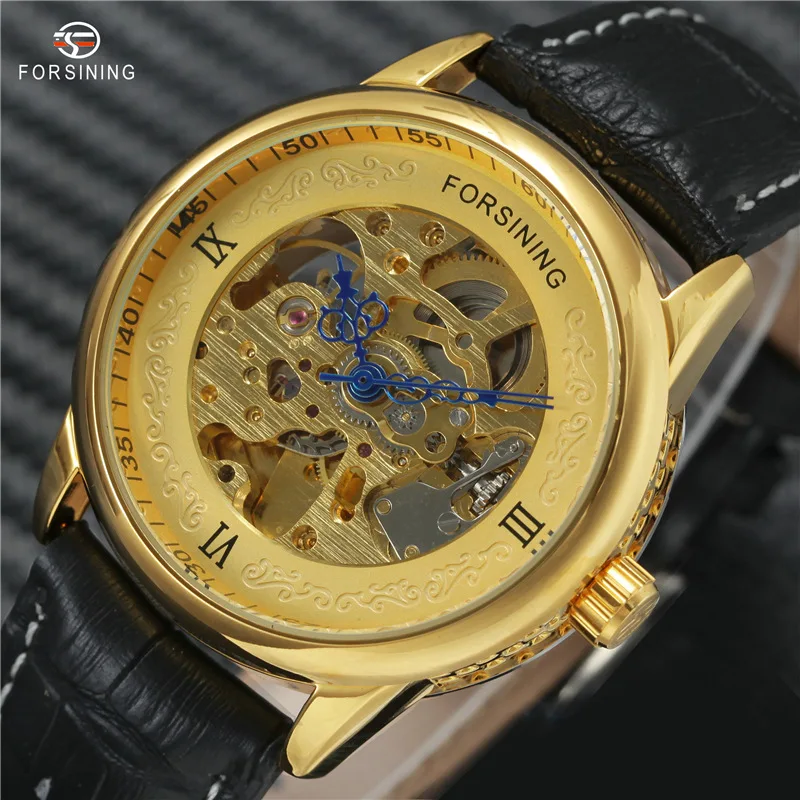 

Fashion Winner Top Brand Men's Fashionable Casual Hollowed Out Automatic Mechanical Leather Business Genuine Wrist Watches