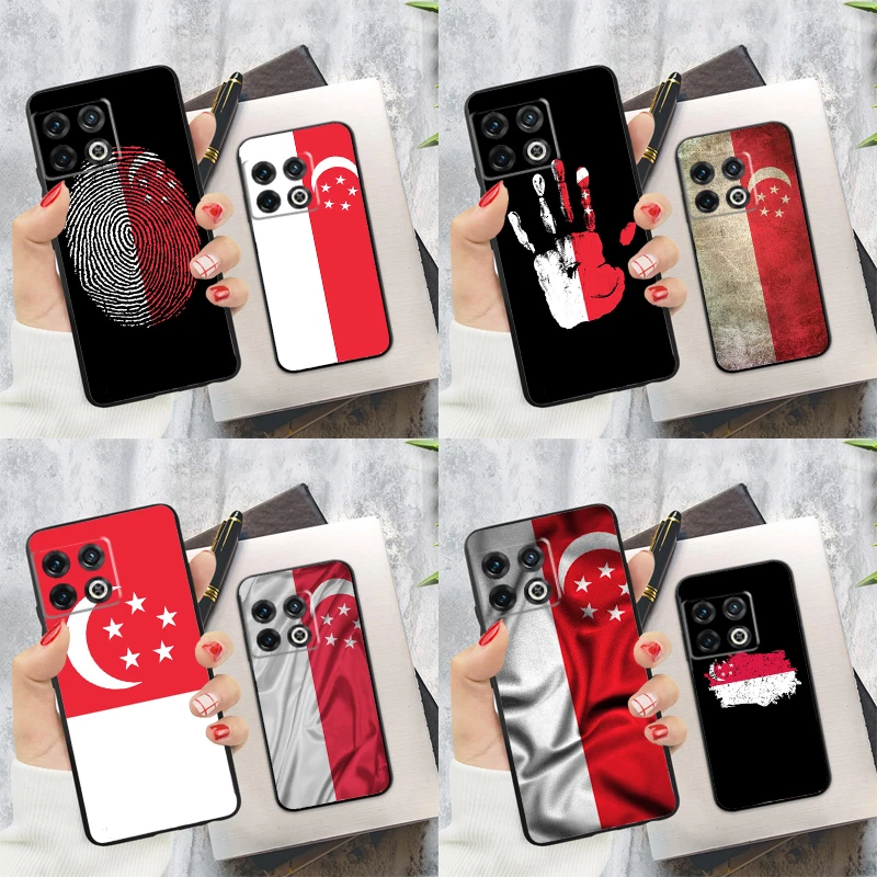 Singapore Flag Phone Case For OnePlus 13 13R 12 12R 11 9 10 Pro 8T 9RT 10T 10R Nord 4 CE 2 3 Lite N20 N30