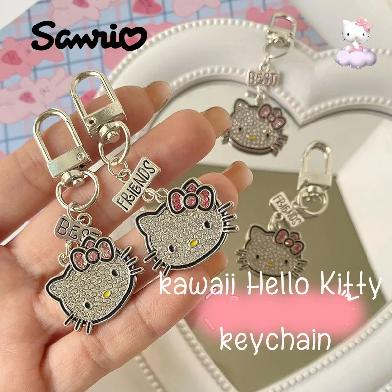 

Sanrioed Kawaii Cartoon 4cm Hello Kitty Keychain My Melody Dark Wind Borsa in Acrilico Ciondolo Coppia Portachiavi Ciondolo Gift