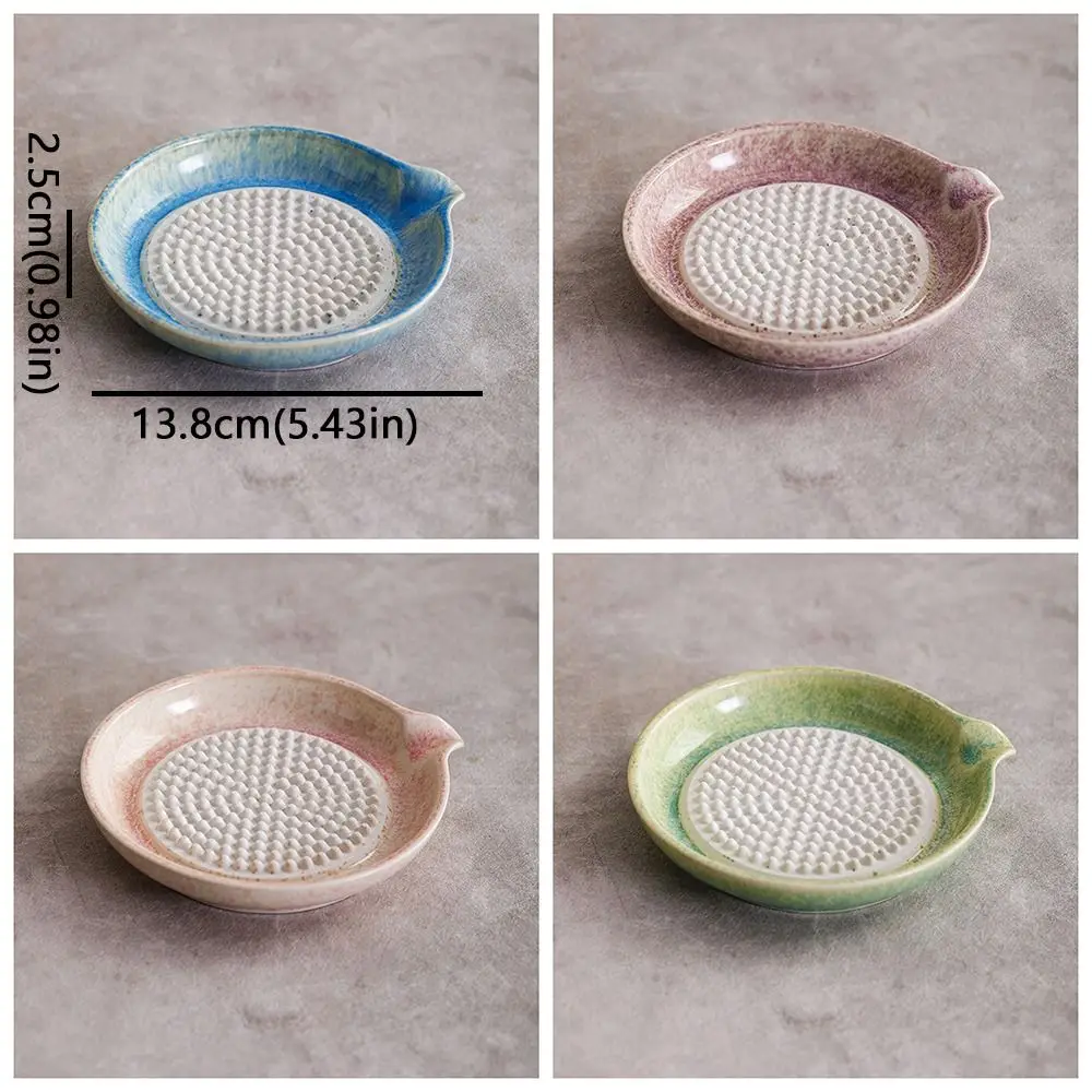 Manual Ceramic Garlic Grater 2-in-1 Gradient Glaze Garlic Sauce Bowl Non-Slip Base Smooth Tool Fruit Vegetable Puree Grinder