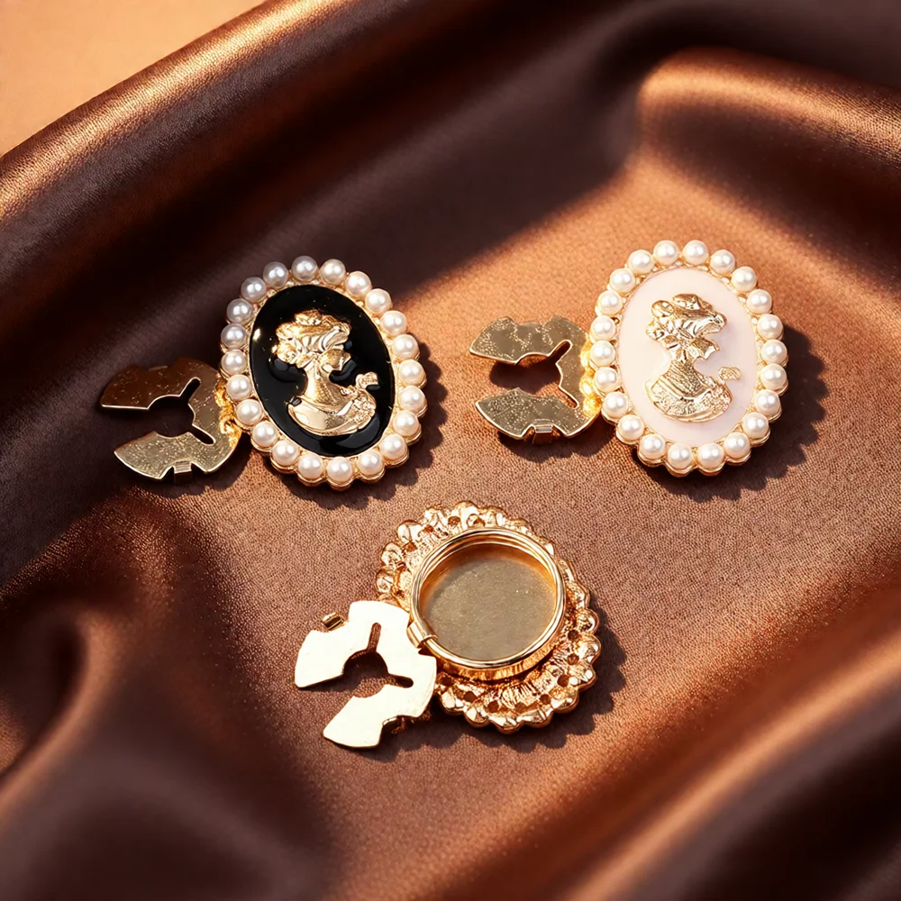 Couvre-boutons classiques en métal avec perles, 2 pièces, pour bricolage de vêtements, boutons décoratifs, décoration de boutons de manches de chemise en alliage