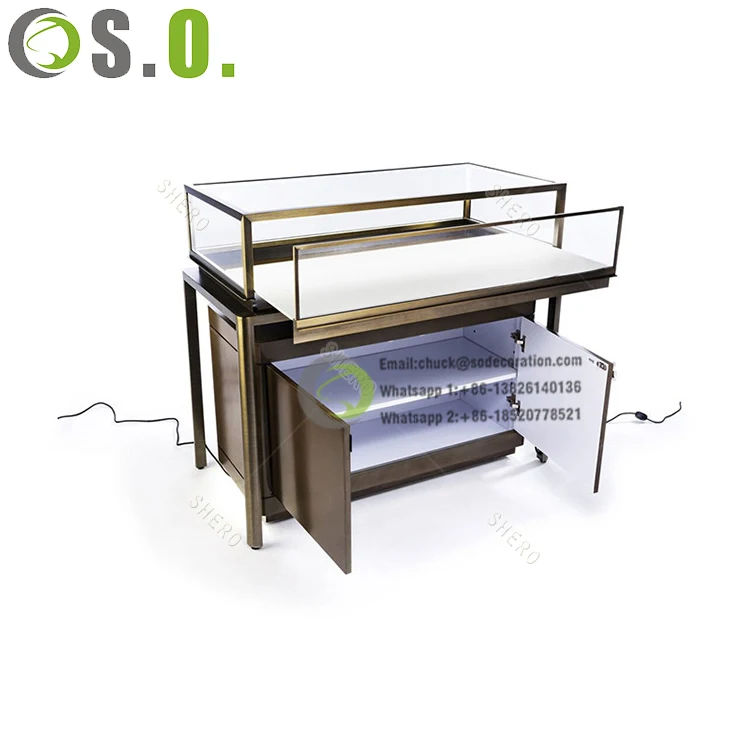 Custom.Custom Design Mall Jewelry Shop Counter Wall Jewelry Showcase Mirror Backing Glass Cabinet Shopping for Jewelry Online