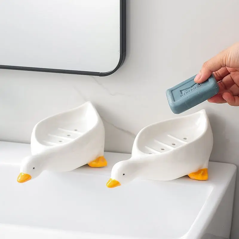 Duck caixa de sabão doméstico dreno não coletar água criativa caixa de sabão vaidade do banheiro caixa de sabão shelving dreno rack acessórios