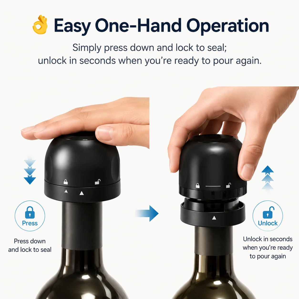 New Mini Style Vacuum Wine Stoppers Reusable Leak-proof Preserver Airtight Bottle Preserver Cap for Preservation Wine Plug Tools