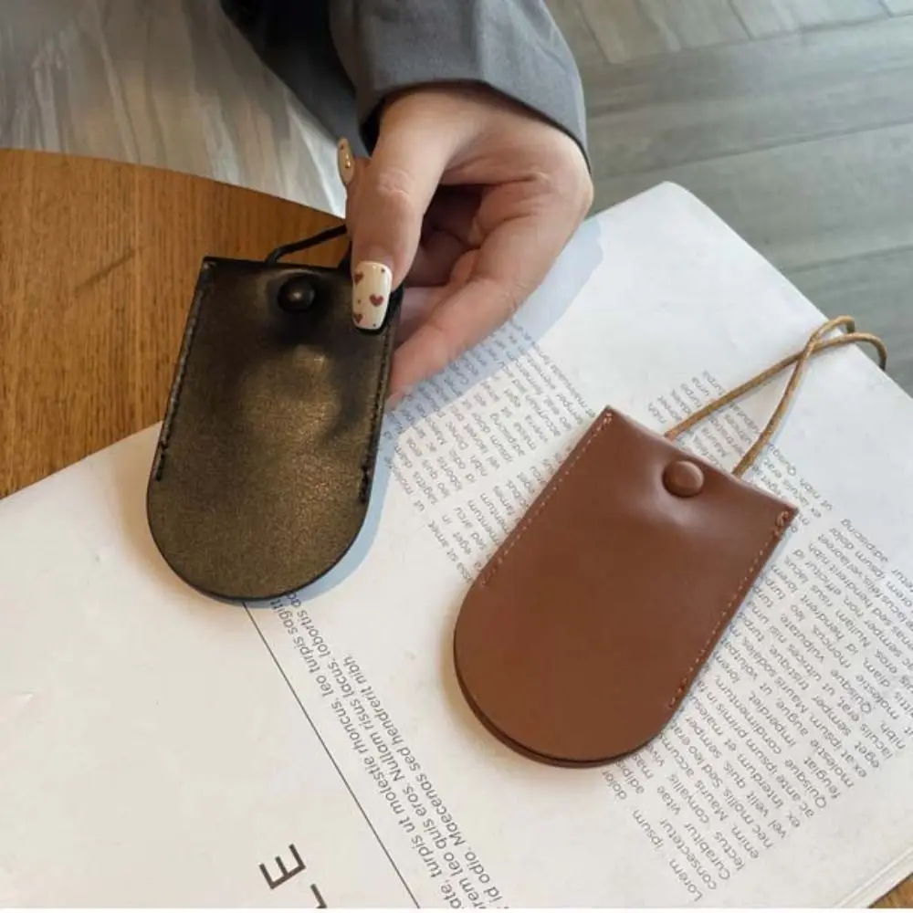 Pull out Type Halter Key Bag Key Organizer Solid Color Neck Hanging Key Bag Korean Style Housekeepers Key Holder PU Key Wallets