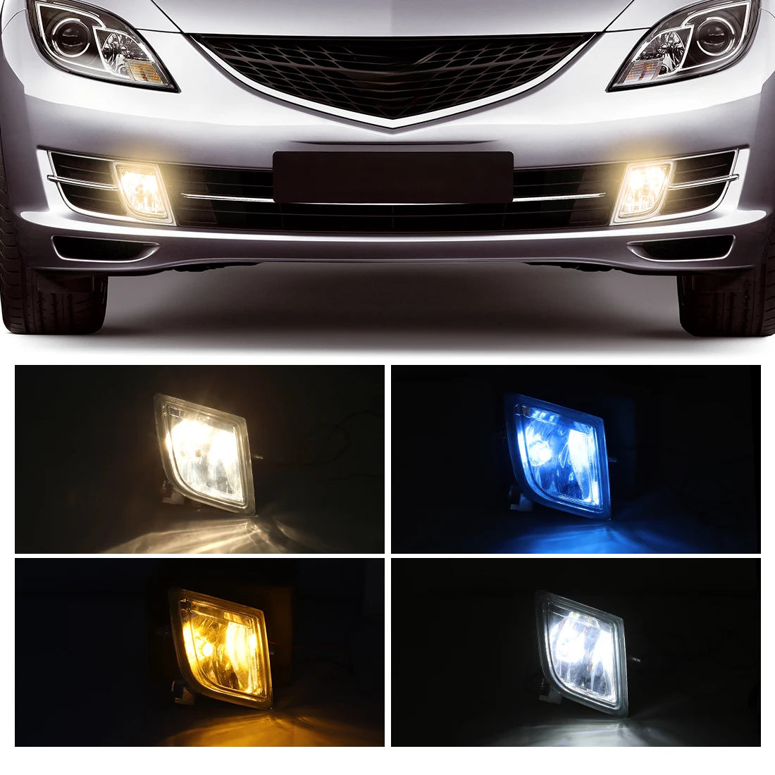 For Mazda 6 Atenza  2008-2012 Halogen Fog Light Aluminum Housing Daytime Running Light LED Foglamps Car Accessories 4 Colors 12V