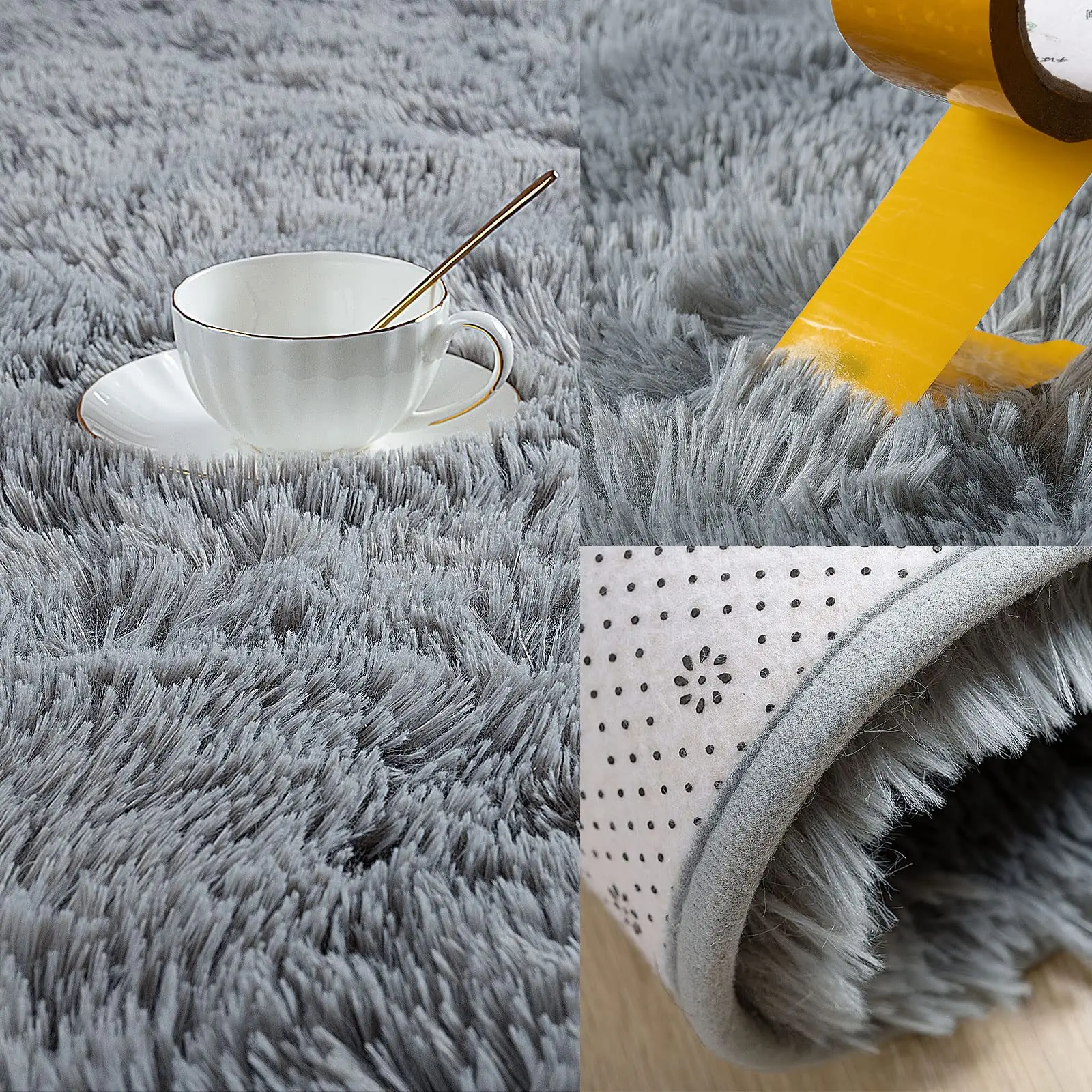 Gray Carpet for Living Room Plush Rug Bed Room Floor Fluffy Mats Anti-slip Home Decor Rugs Soft Velvet Carpets Kids Room Blanket