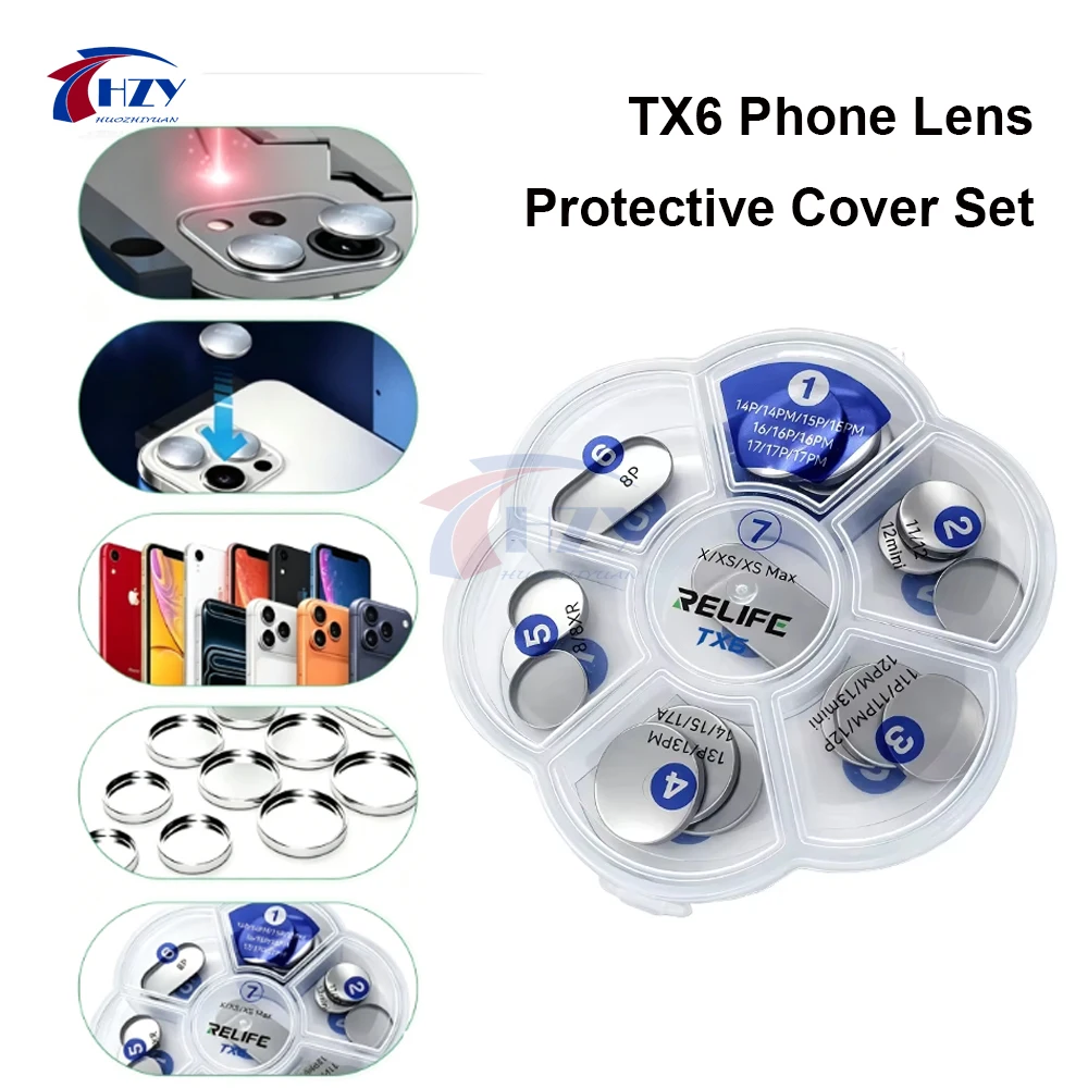 

SUNSHINE TX6 Phone Lens Protective Cover Set iPhone8-17PM Aluminum Camera Shield Laser Back Cover Lens Protection Repair Tool