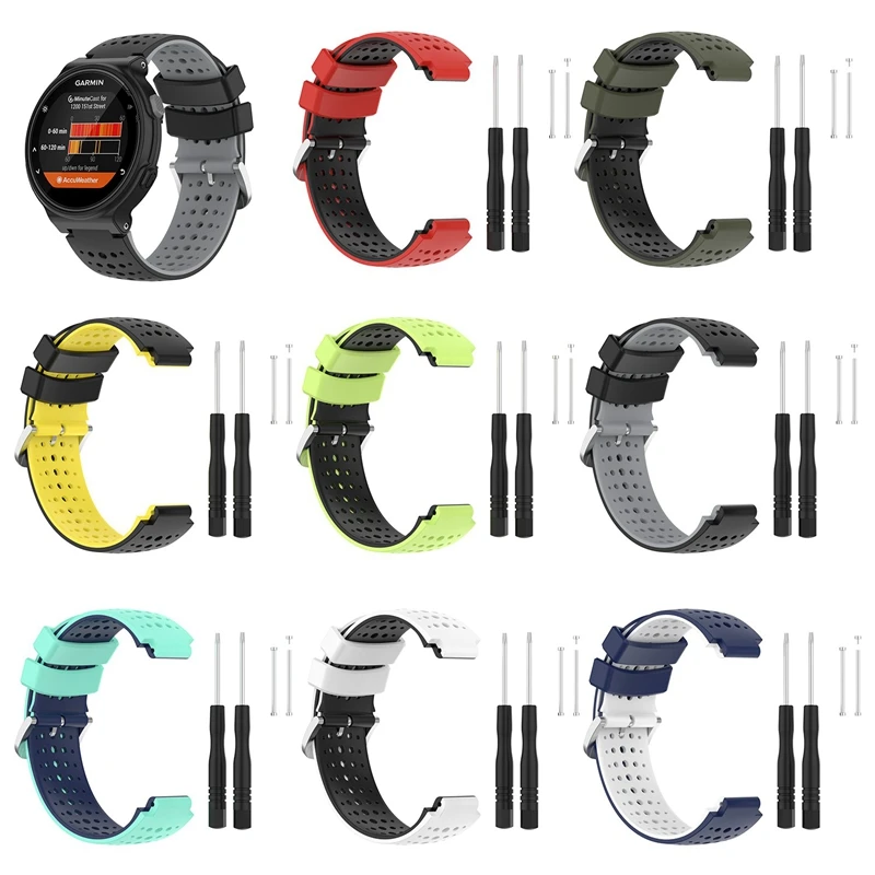 Silicone Watch Band Strap For Garmins Forerunner 220 230 235 620 630 735 Wristband With Repair Tool