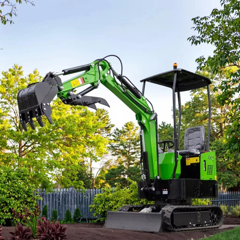 1-Ton Mini Excavator with Rubber Tracks - Multi-Purpose Construction Tool