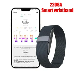 Bracelet connecté pour hommes et femmes, moniteur de fréquence cardiaque et de pression artérielle, podomètre, activité physique sportive, électronique, 2208A