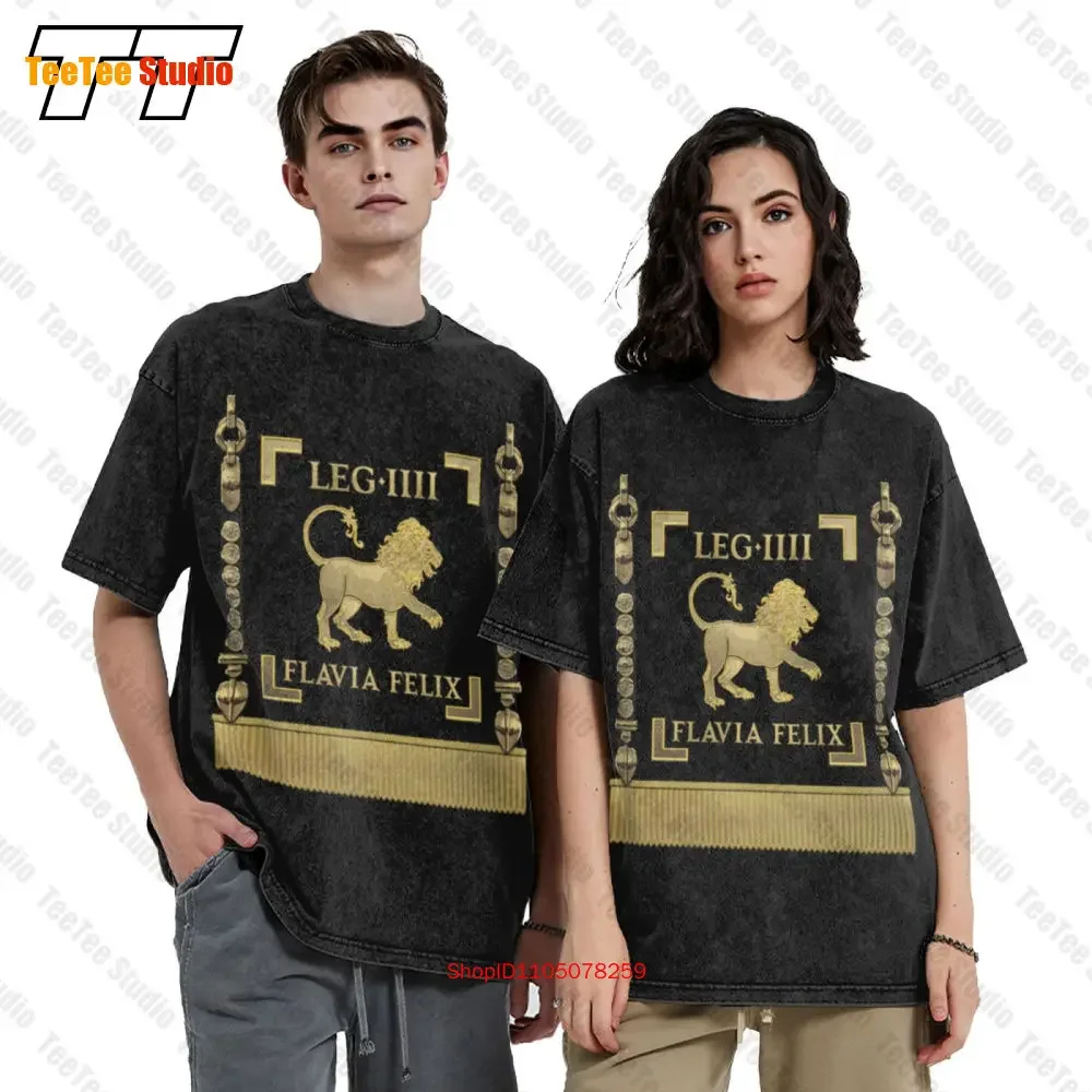 Standard Of The Lucky Flavian Fourth Legion Vexillum Of Legio Iv Flavia Felix Vintage Oversized T-Shirt PQOO