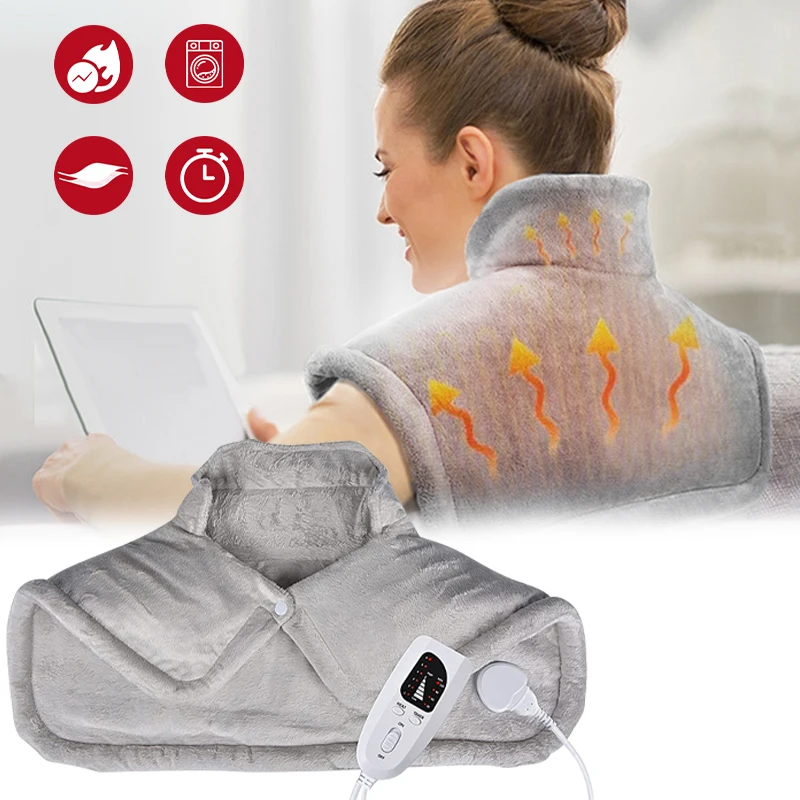 

Electric Heating Pad Shoulder Neck Back Heating Shawl Wrap Heat Therapy Heater Pain Relief Winter Adjust Temperature Warmer Pads