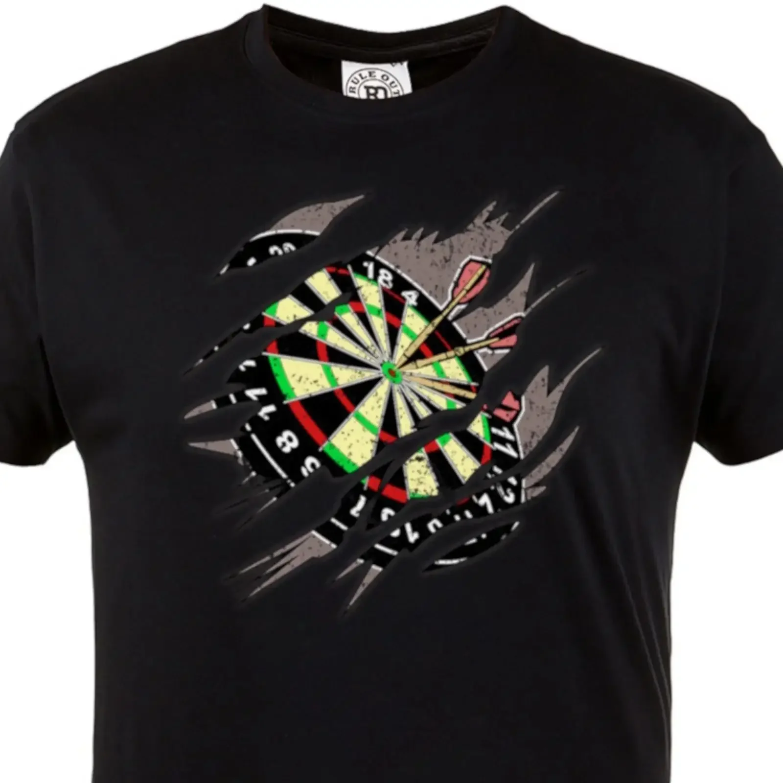 Men's T Shirt Darts Dartboard Crack Effect Player  vintage Washed Slightly graphic Top For Everyday Wear homme Stylish
