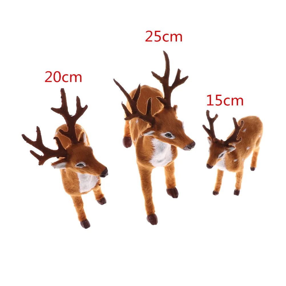 1pc 15cm/ 20cm/25cm New Cute Christmas Simulation Plush Plastic Reindeer Xmas Elk Plush Toy New Year Decorations