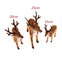 1pc 15cm/ 20cm/25cm New Cute Christmas Simulation Plush Plastic Reindeer Xmas Elk Plush Toy New Year Decorations