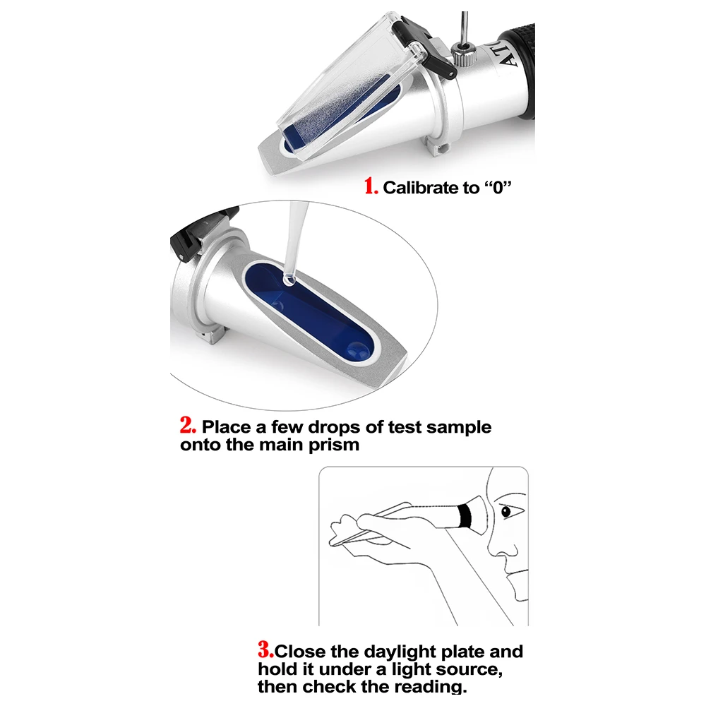 RZ High Concentration Brix Water 3 in 1 58%~92% Honey Refractometer Bees Sugar RZ127