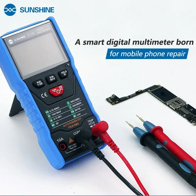 SUNSHINE DT-19N Mini Smart Digital Multimeter High Precision for Mobile Phone AC DC Ammeter Voltmeter Tool Multimeters