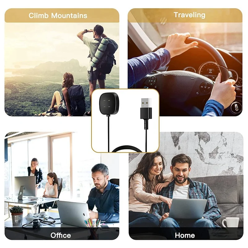 2er-Pack Ladekabel Ersatz USB-Ladestation Dock Stand kabel für Smart Watch Sense/versa 3 (3,3 ft/1,0 ft)