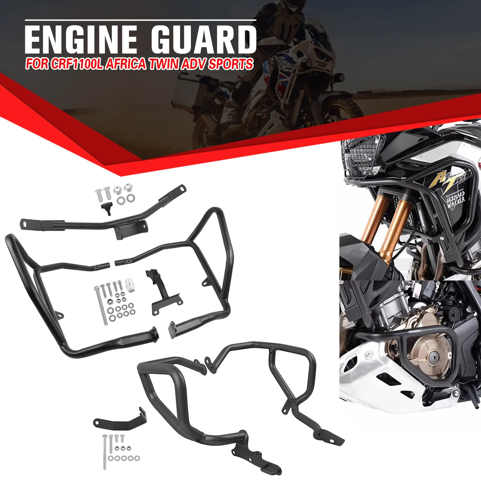 Para Honda CRF1100L CRF 1100 L África Twin ADV Sports 2024-2025 barra de choque de carretera barras protectoras de motor parachoques jaula para acrobacias