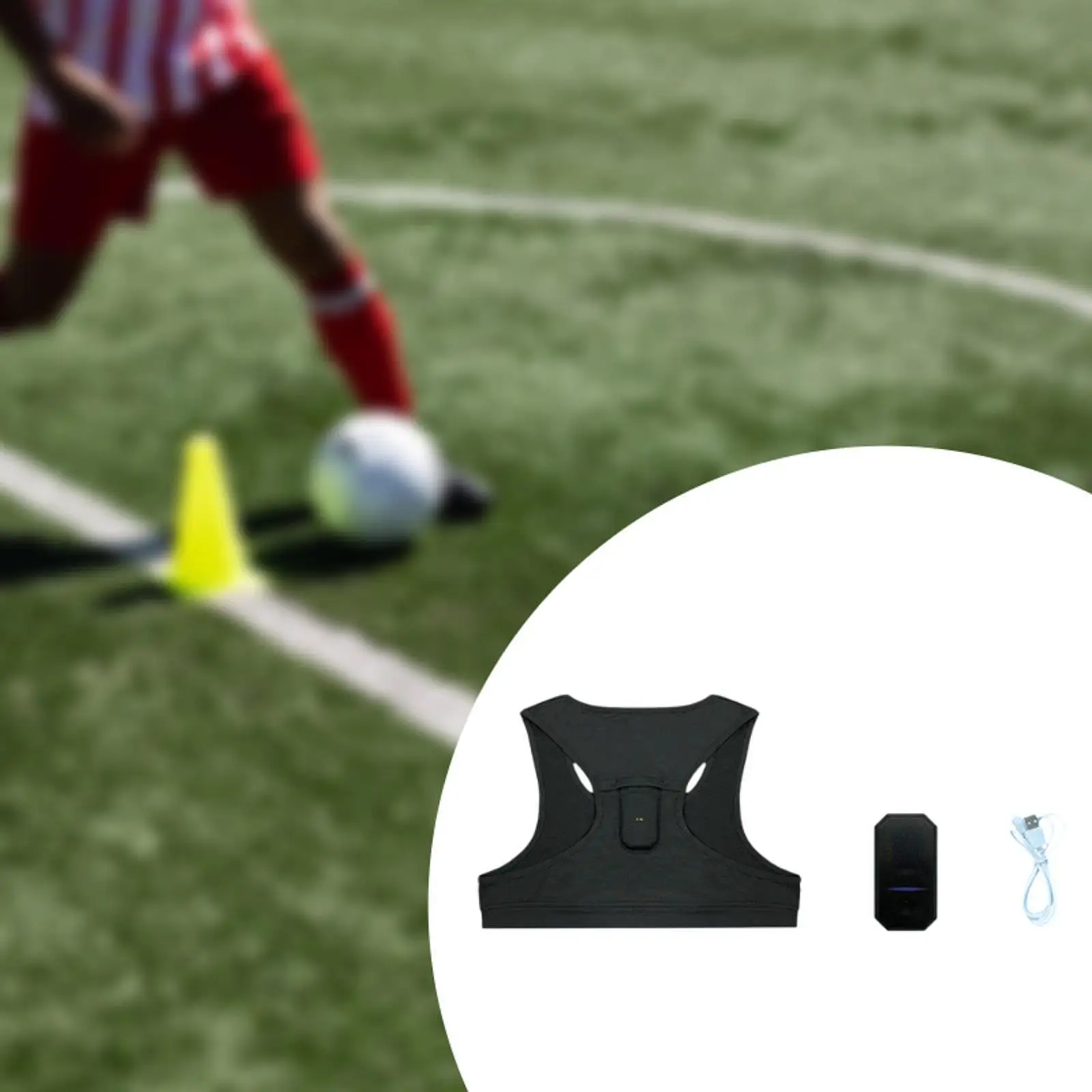 Soccer Tracker Vest App Control Wearable Exercise Equipment Lightweight Multiuse for Sports Athlete Boys Girls Football Players