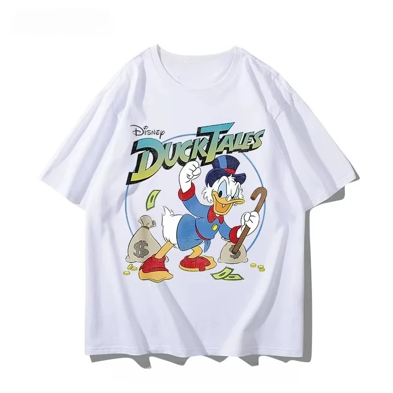 

Disney Cartoon Donald Duck Print T-Shirt Scrooge McDuck Vintage T-Shirt Summer Ladies Casual Short Sleeve Streetwear T-Shirt Top