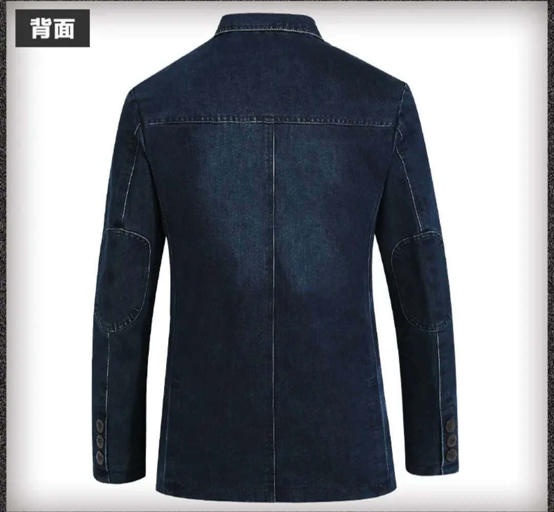 Blazers Men Denim Jacket Suits Coats Single Breasted Turn Down Collar Full Sleeve Casual Regular Coat Button Blazer Jackets