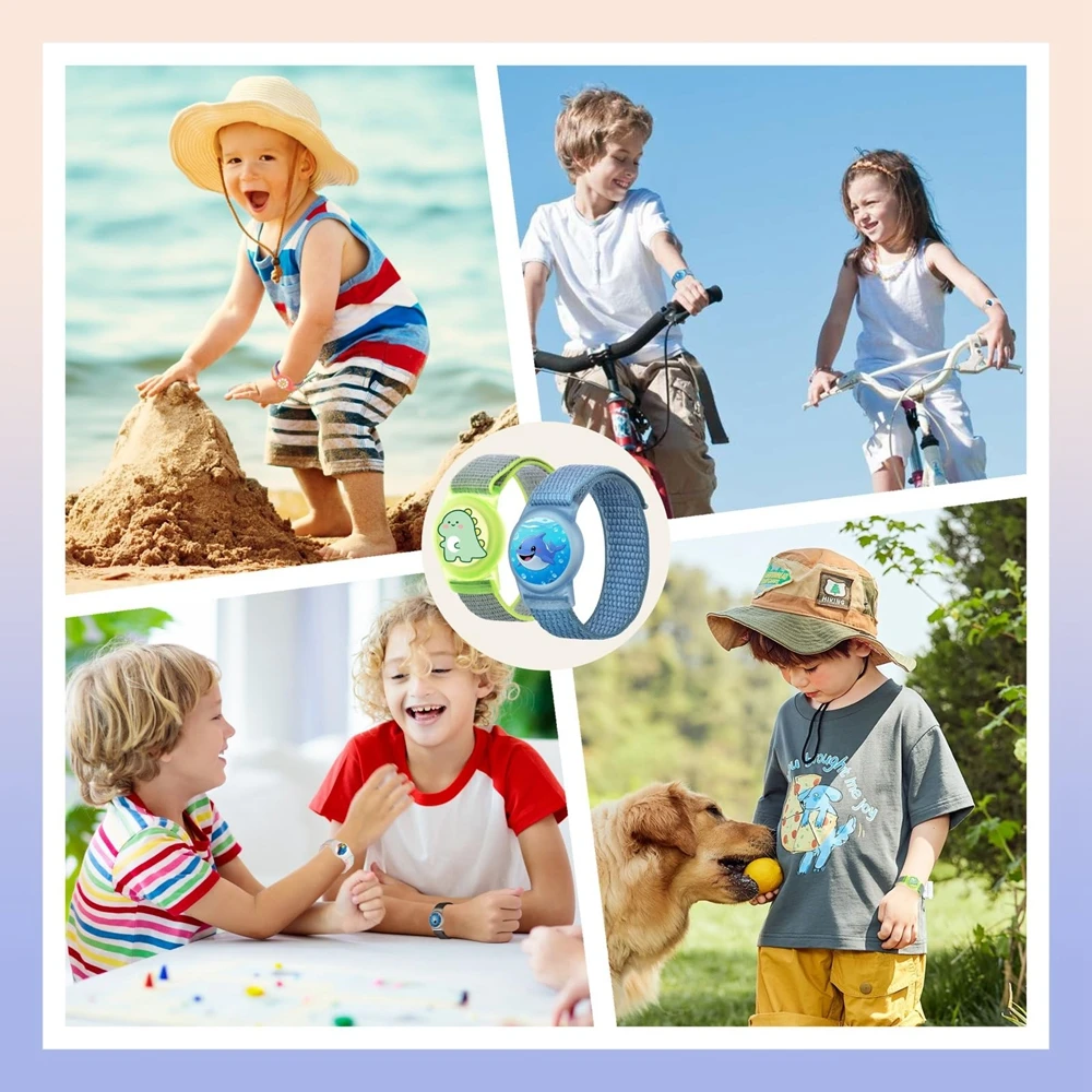 방수 조절 가능 나일론 에어태그 홀더 팔찌, 에어태그 트래커 케이스용 숨김 손목 보호 커버 (어린이/성인용)