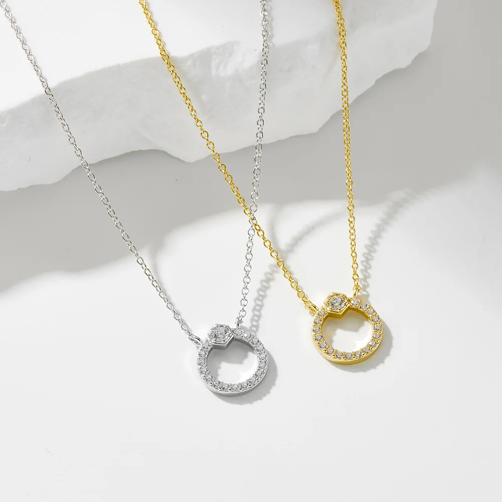 

European and American Geometric Design S925 Sterling Silver, Minimalist Elegant Women's Necklace