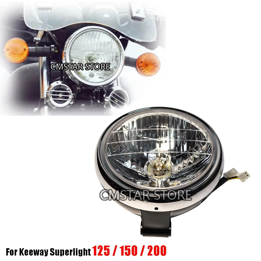 

Для Keeway Superlight 125/150/200 QJ200-2G мотоциклетная круглая хромированная передняя фара в сборе