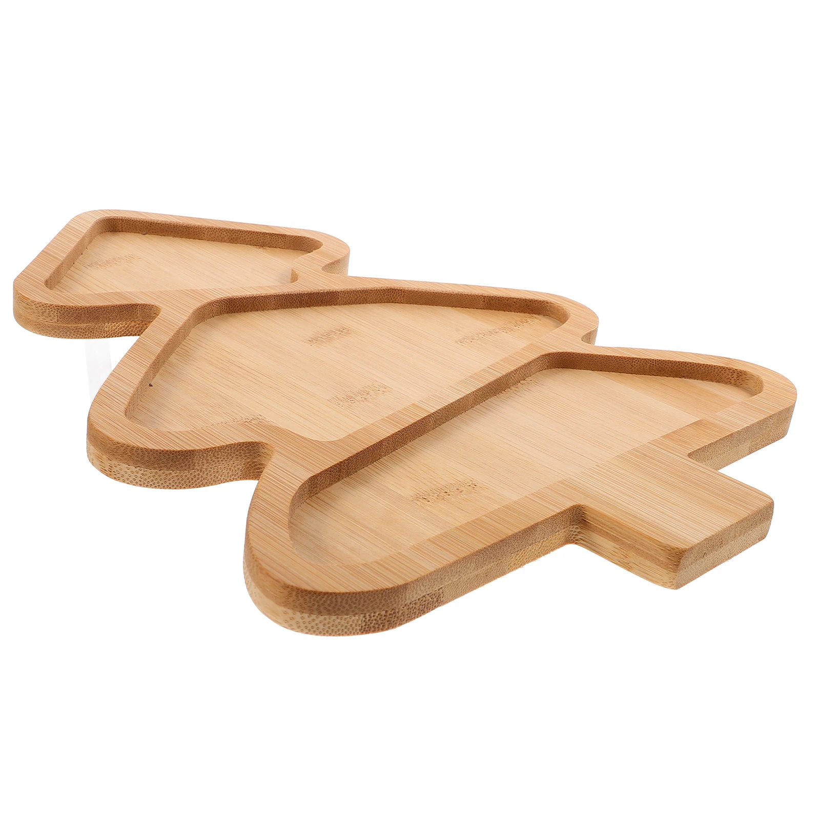 

Wooden Serving Plate Christmas Tree Shape Bamboo Tray For Snacks Fruit Dessert Food Display Decorative Party Tray