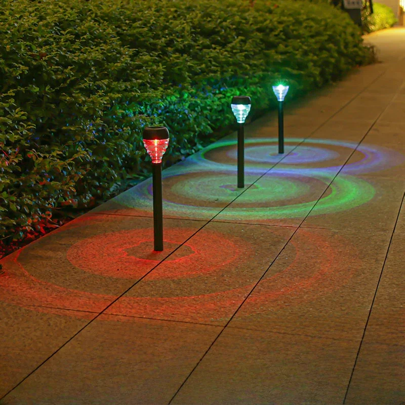 New LED Solar Light and Shadow Ground Inserted Lawn Light Outdoor Waterproof Courtyard Garden Decoration Atmosphere Night Light