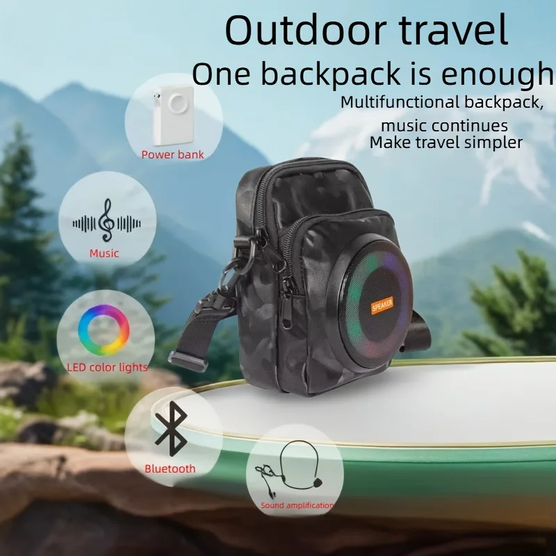 

Stylish New Crossbody Wireless Bag Crossbody Backpack with Built-in Wireless Wireless Speaker for Hiking Trekking Guided Tours