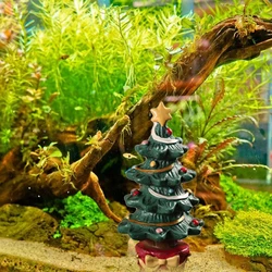 2 Pcs Christmas Aquarium Decoration Mini Cute Xmas Tree Present Box Miniature Statue Christmas Party Fish Tank Ornaments