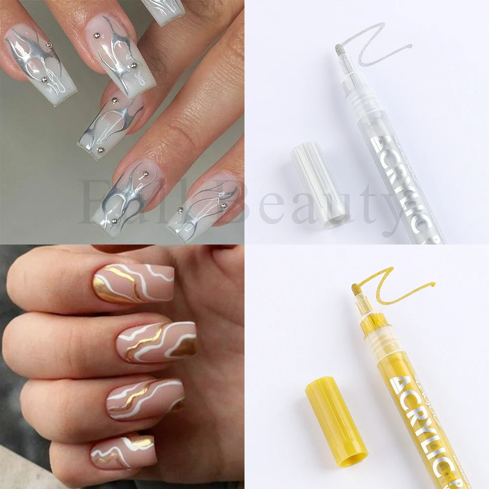 1Pcs Nail Art Graffiti Pen Waterproof Painting Marker Pen For Nails Neon Gel Polish Drawing Pencil Manicure Brushes NLTY01-12