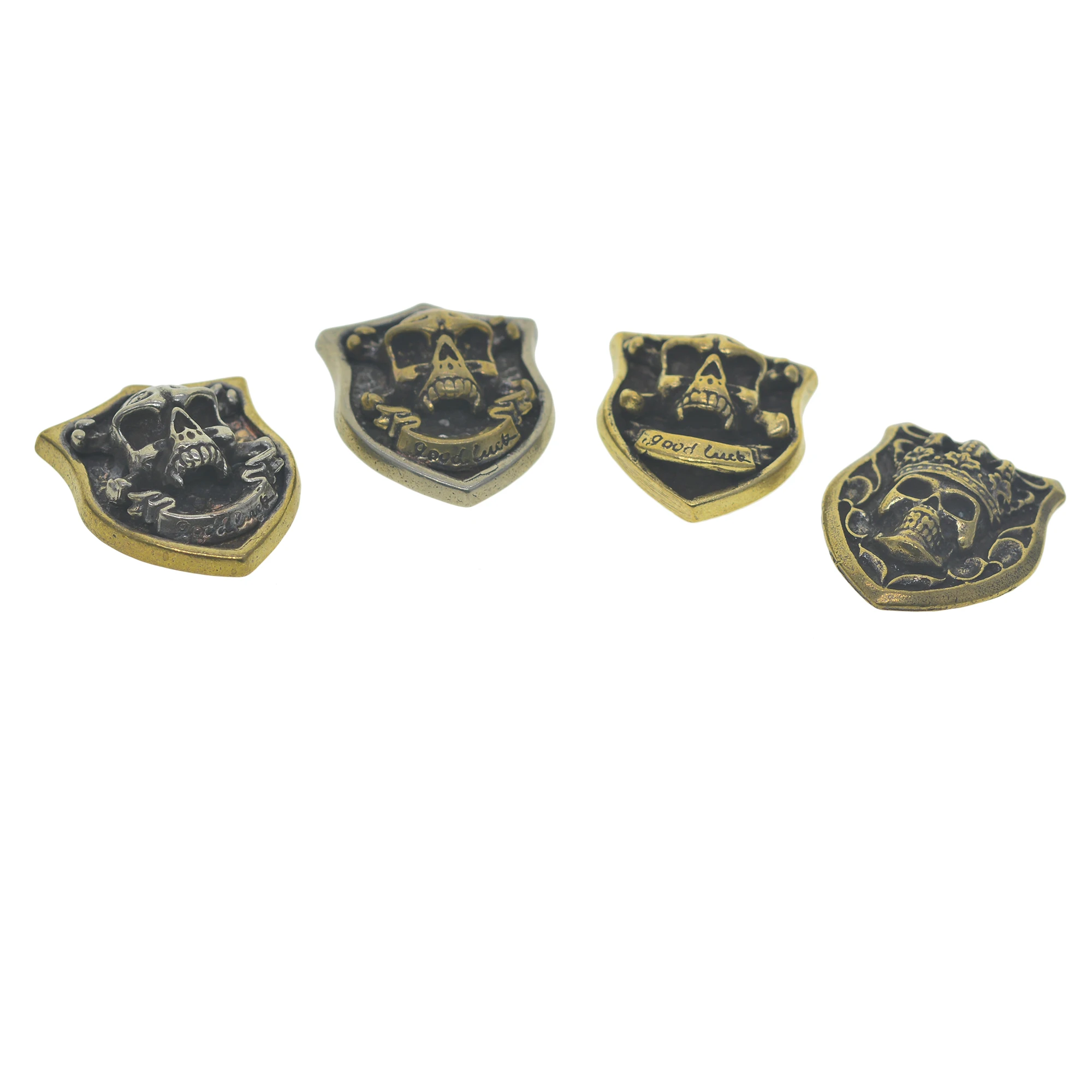 vintage Brass Tibetan silver Good luck shield crown Skull Screw Back Concho rivet Decor Belt Saddle Blanket Wallet backpack DIY