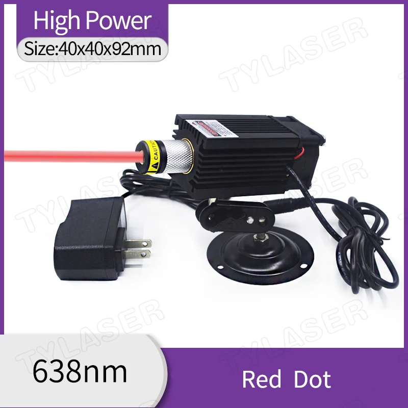 High Power Focusable 638nm Red Dot Laser Module 100mW 500mW 700mW 1.2W with Cooling Fan (Free with Standard Bracket and Adapter)