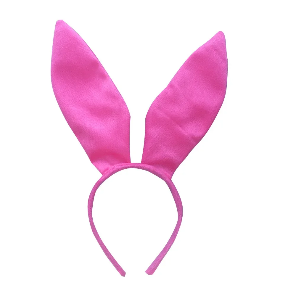 Bunny Ears Headband Rosy Black Rabbit Cosplay Costume Bendable Hair Band Accessories for Kids and Adults Halloween