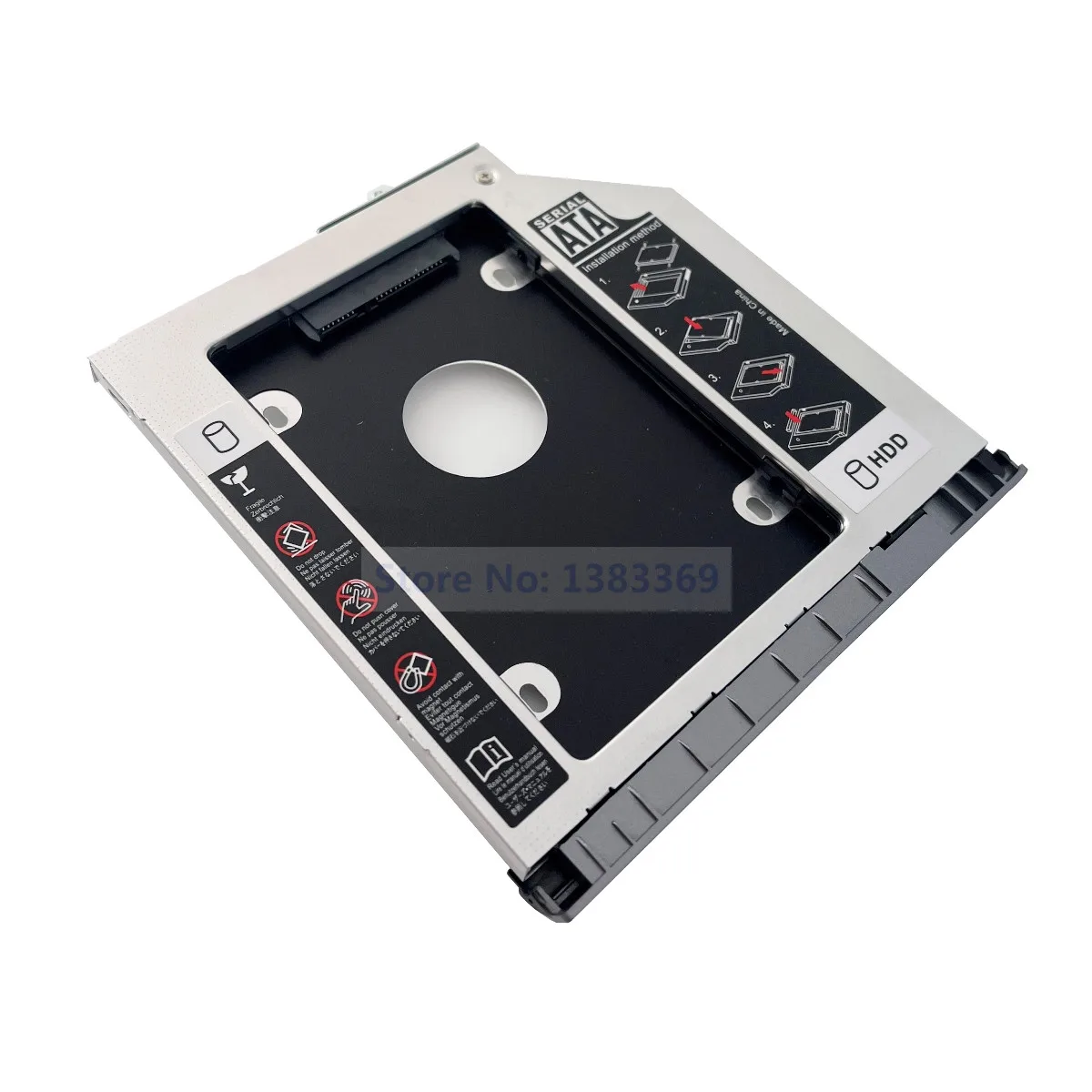 SATA 2nd Hard Drive SSD HDD Module Caddy Adapter for HP ProBook 650 645 640 G1 With Bezel Faceplate and Mounting Bracket