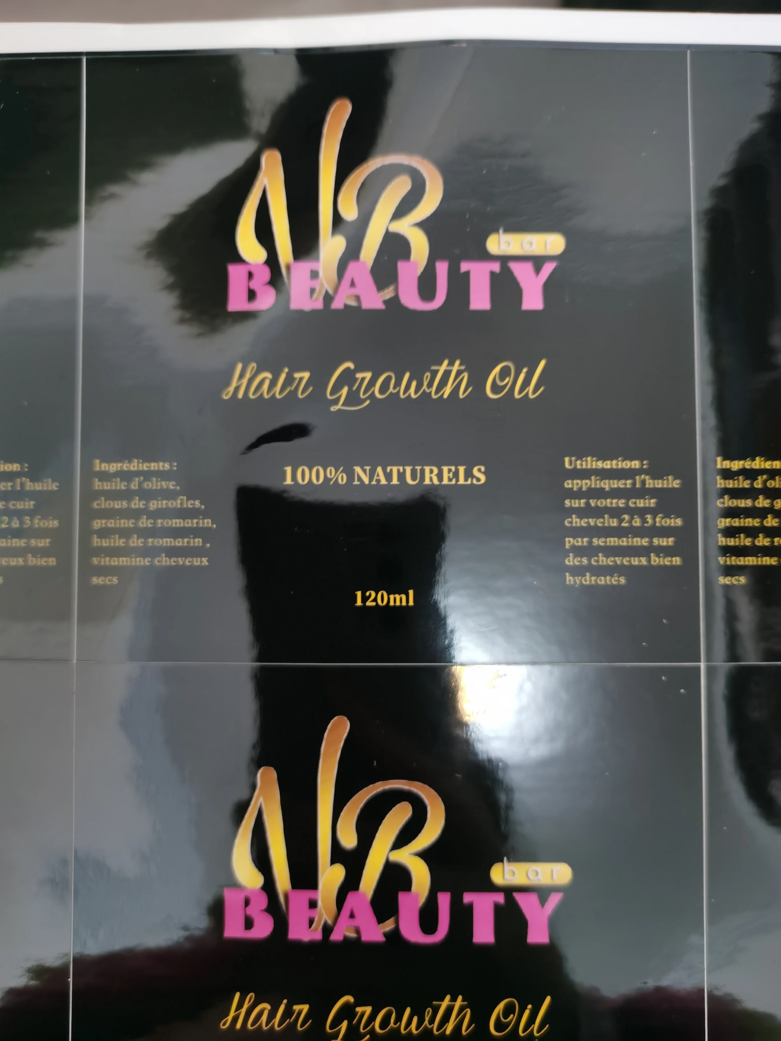 Customized Black Cosmetic Bottle Packing Stickers Serum Jars or Cans Adhesive Labels with Your Brand and Designs