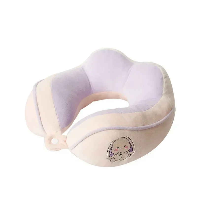 Hump U-Shape Pillow Cartoon Embroidered Neck Pillow Travel Neck Pillow Super Soft Fabric Cervical Pillow