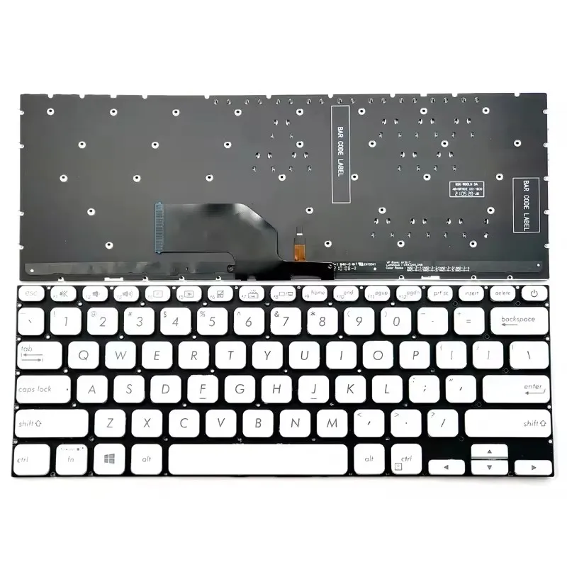 Клавиатура для Asus VivoBook S13 X330 X330UN X330UA S330FA серебристая с подсветкой американская раскладка