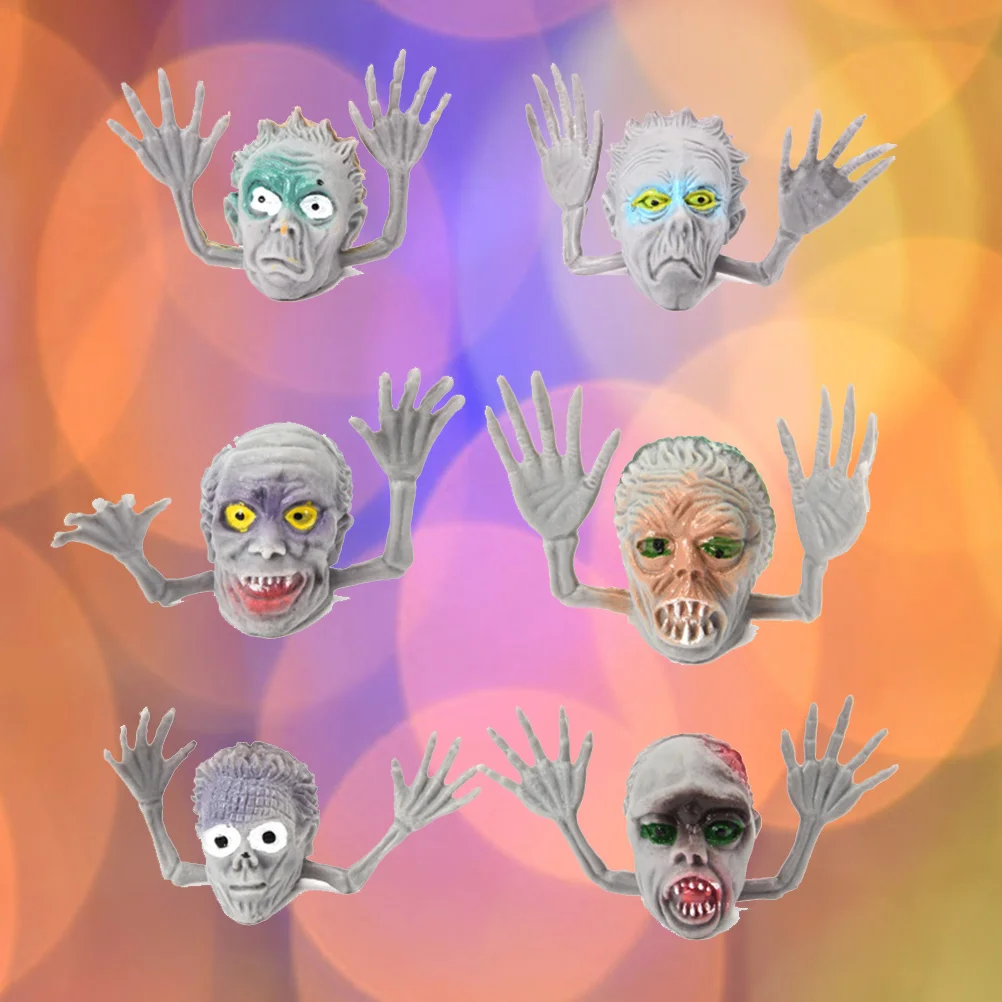 6 stücke Fingerpuppen Lustige Simulation Zombie Finger Requisiten Halloween Hexe Interaktive Spielzeug Requisiten Kreative Finger Spielzeug für Kind Kind